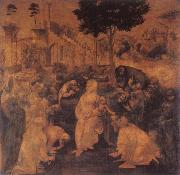 Leonardo  Da Vinci Adoration of the Magi oil on canvas